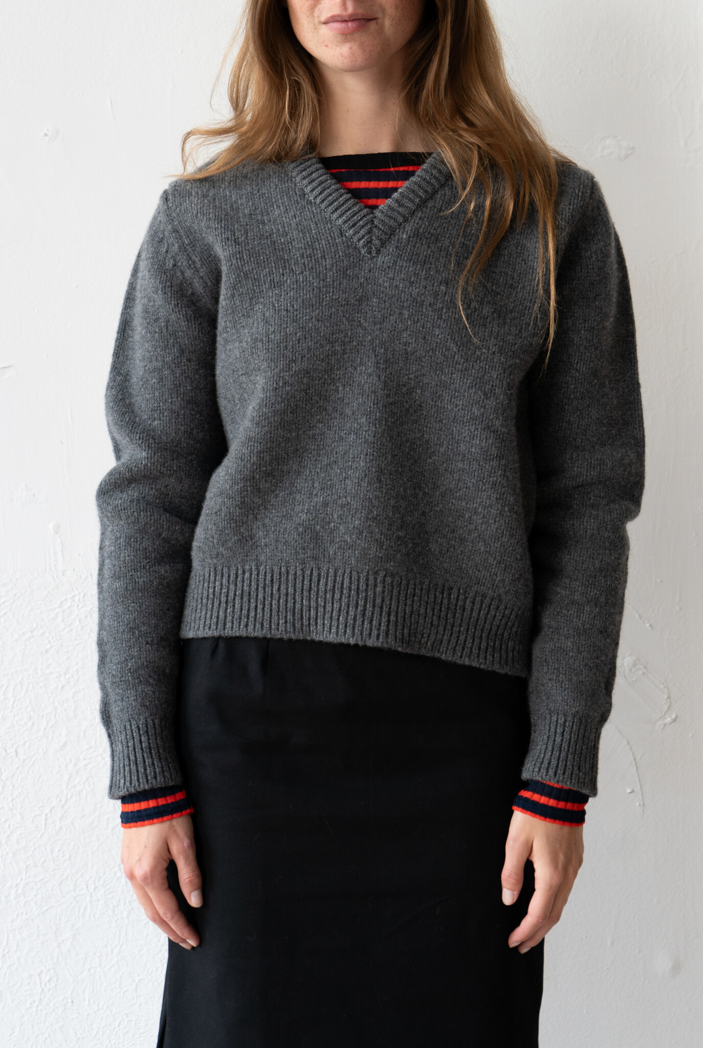 Glenn v-neck derby grey