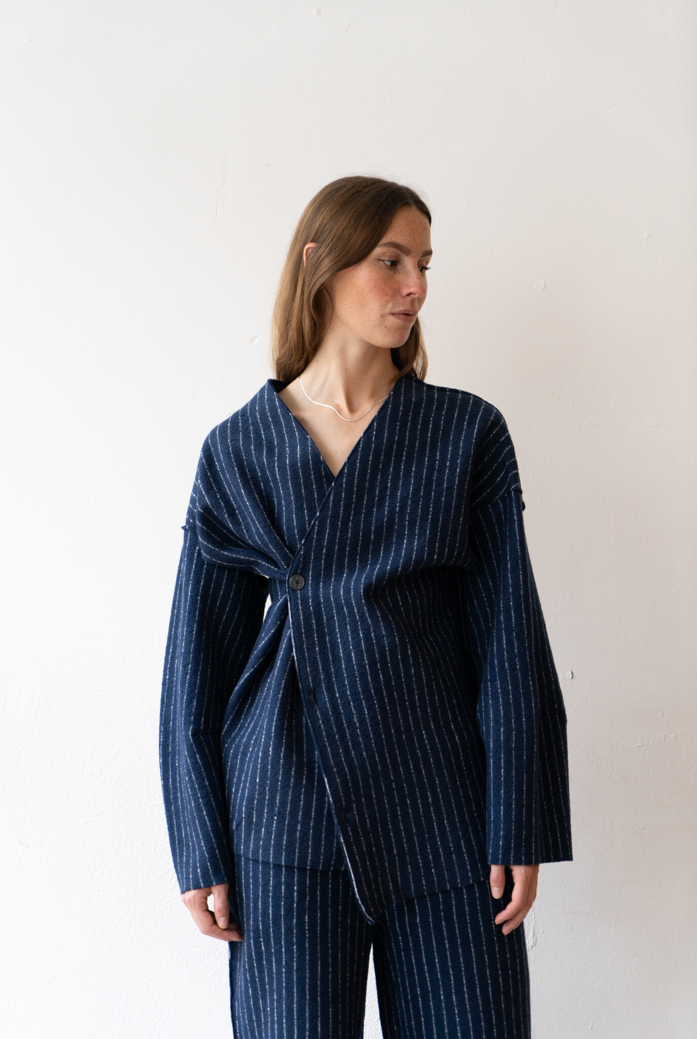 Cardigan Mantello Midnight Blue/Chalk
