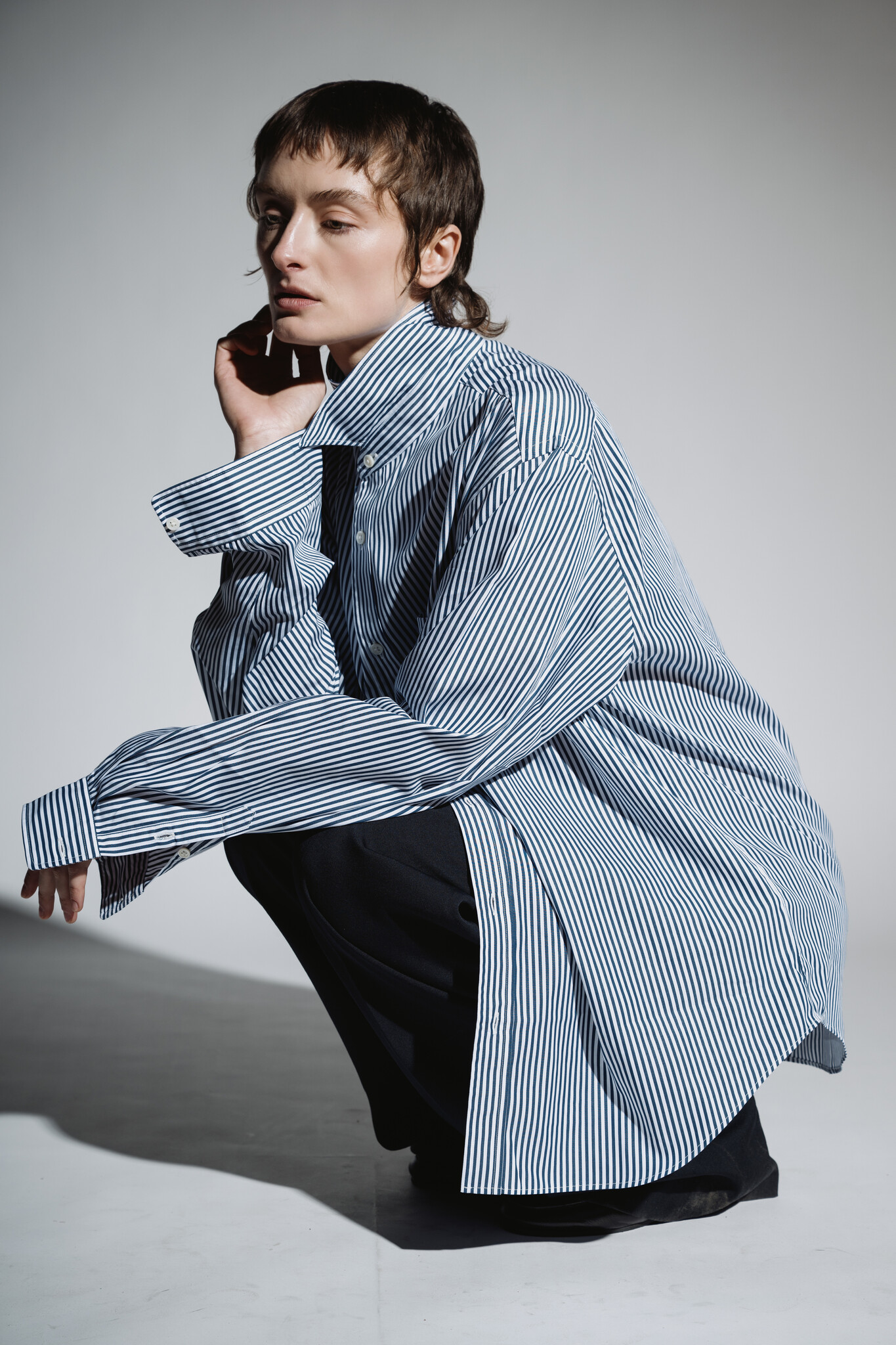 Ryo Shirt Navy Stripe