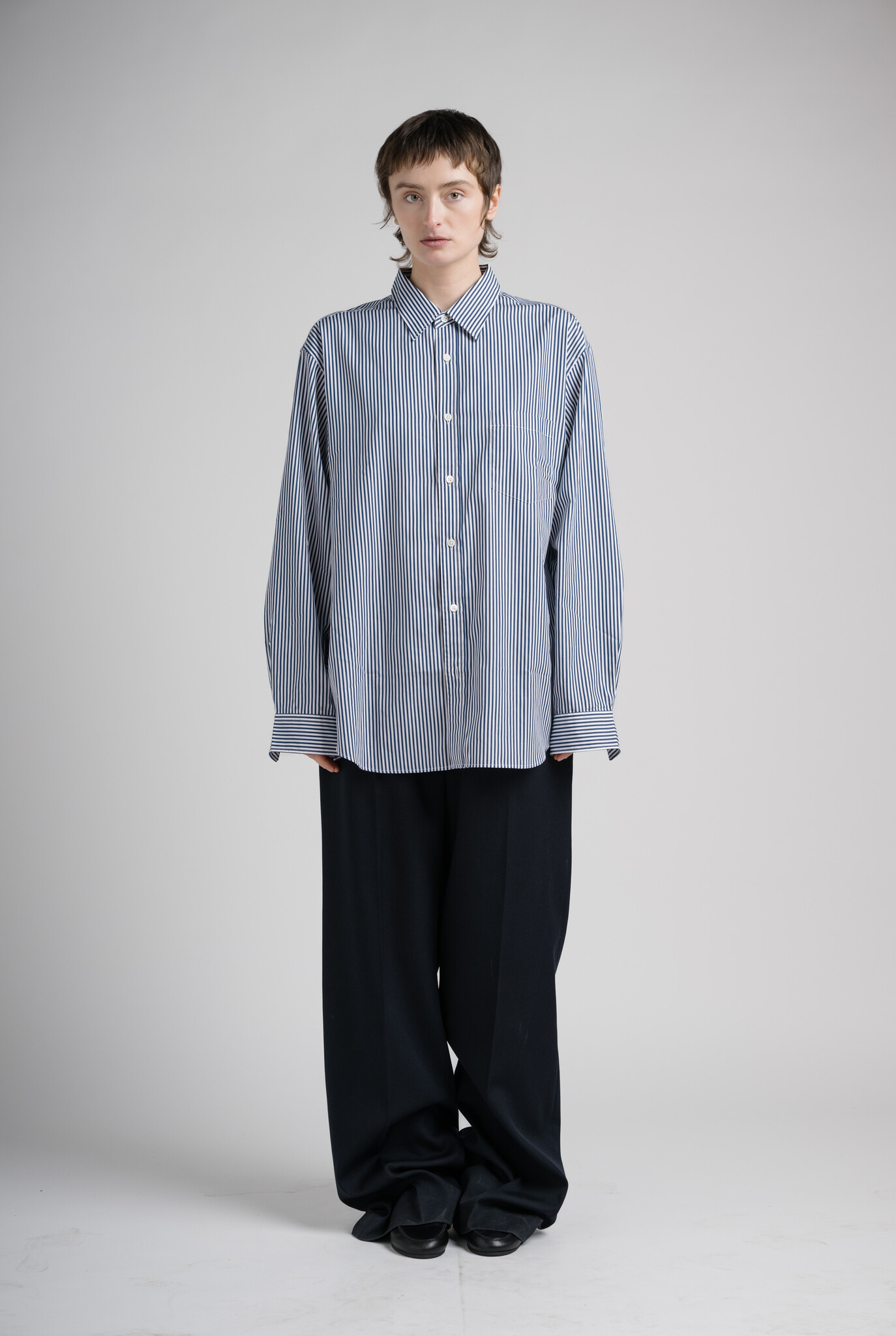 Ryo Shirt Navy Stripe