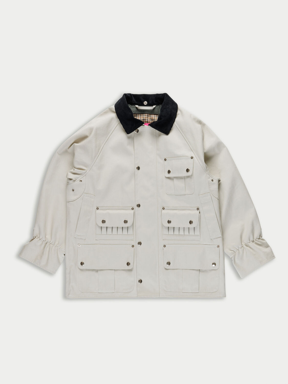 Rene bonded cotton utility jacket ECRU/BLACK