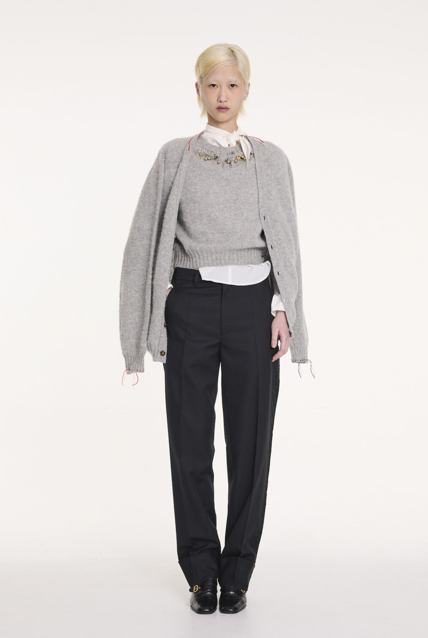 Beaton Cardigan Light Grey