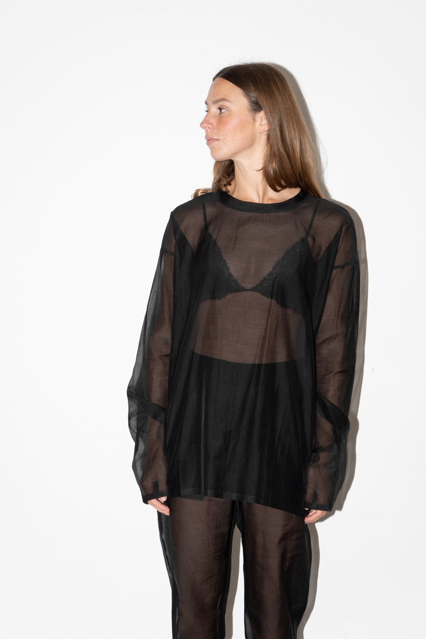 LOL mini LS black cotton silk voile