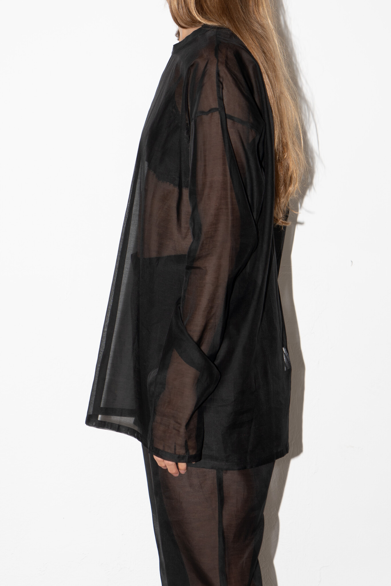 LOL mini LS black cotton silk voile