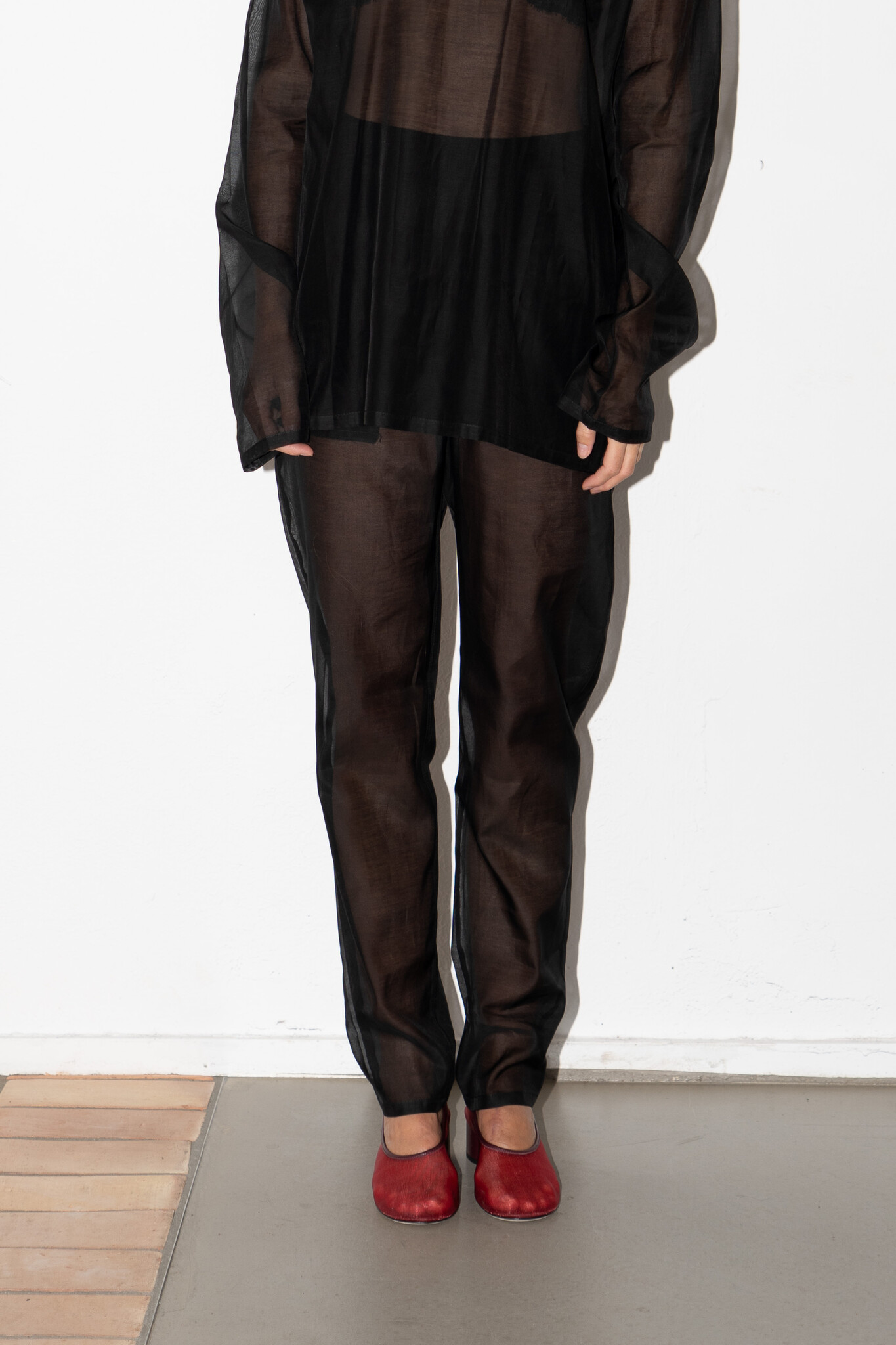 42 black cotton silk voile