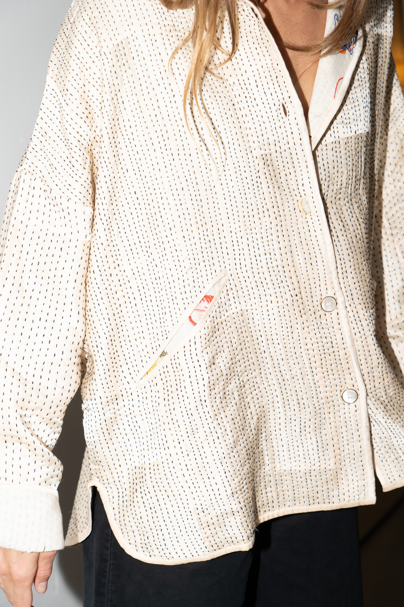 Jacket Diti creme / black