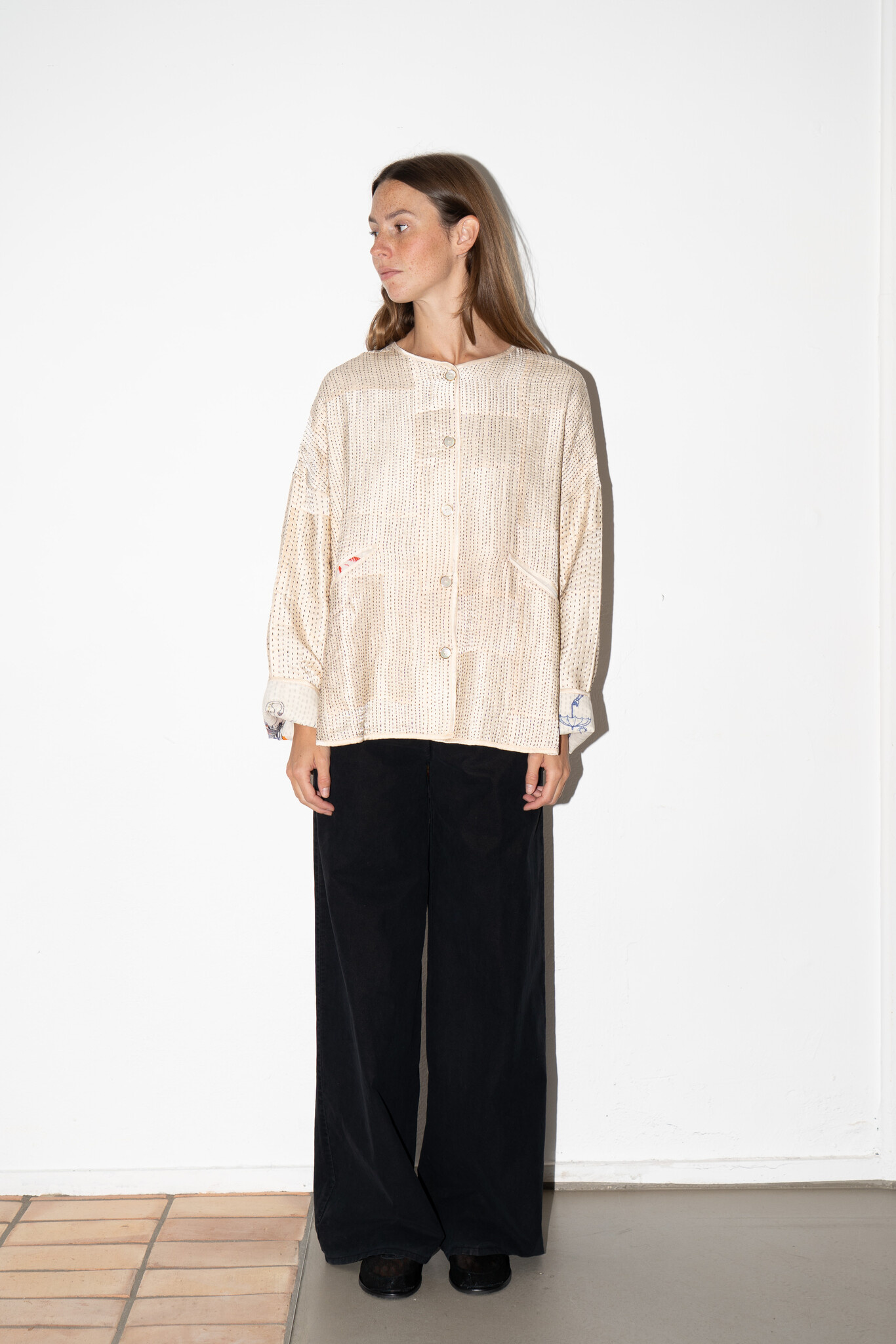 Jacket Diti creme / black