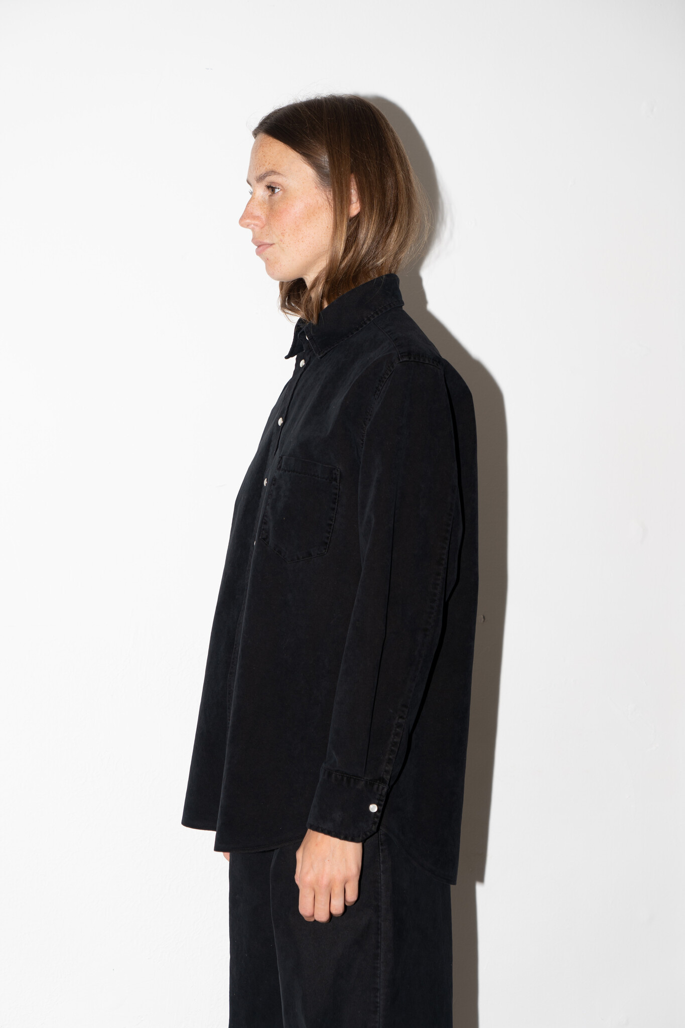 Flocked Cotton Shirt Notte