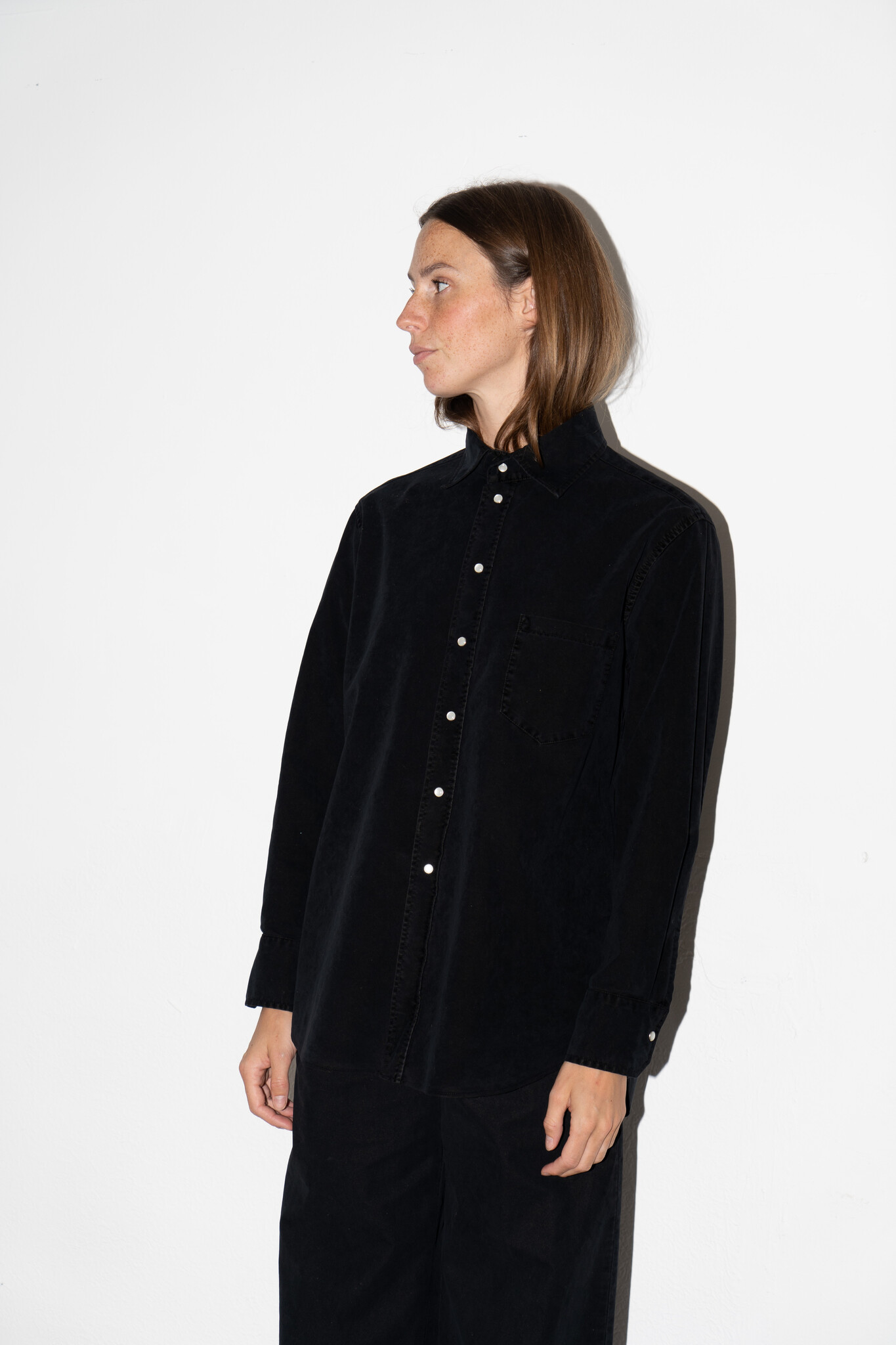 Flocked Cotton Shirt Notte