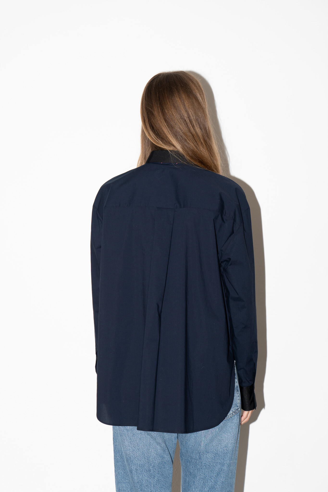 BCI Cotton oversized shirt canned tape details notte