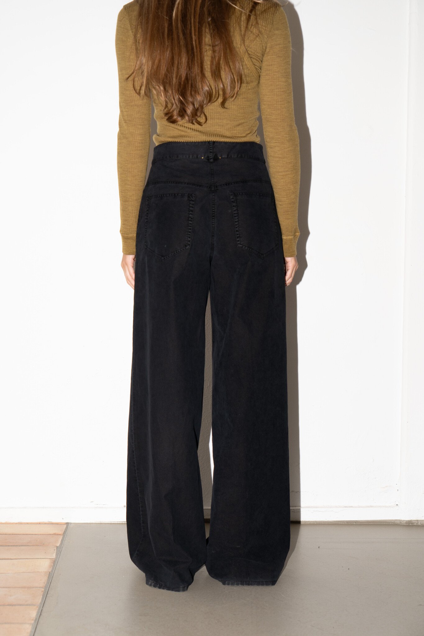 Flocked Cotton 5 Pocket Pants Notte