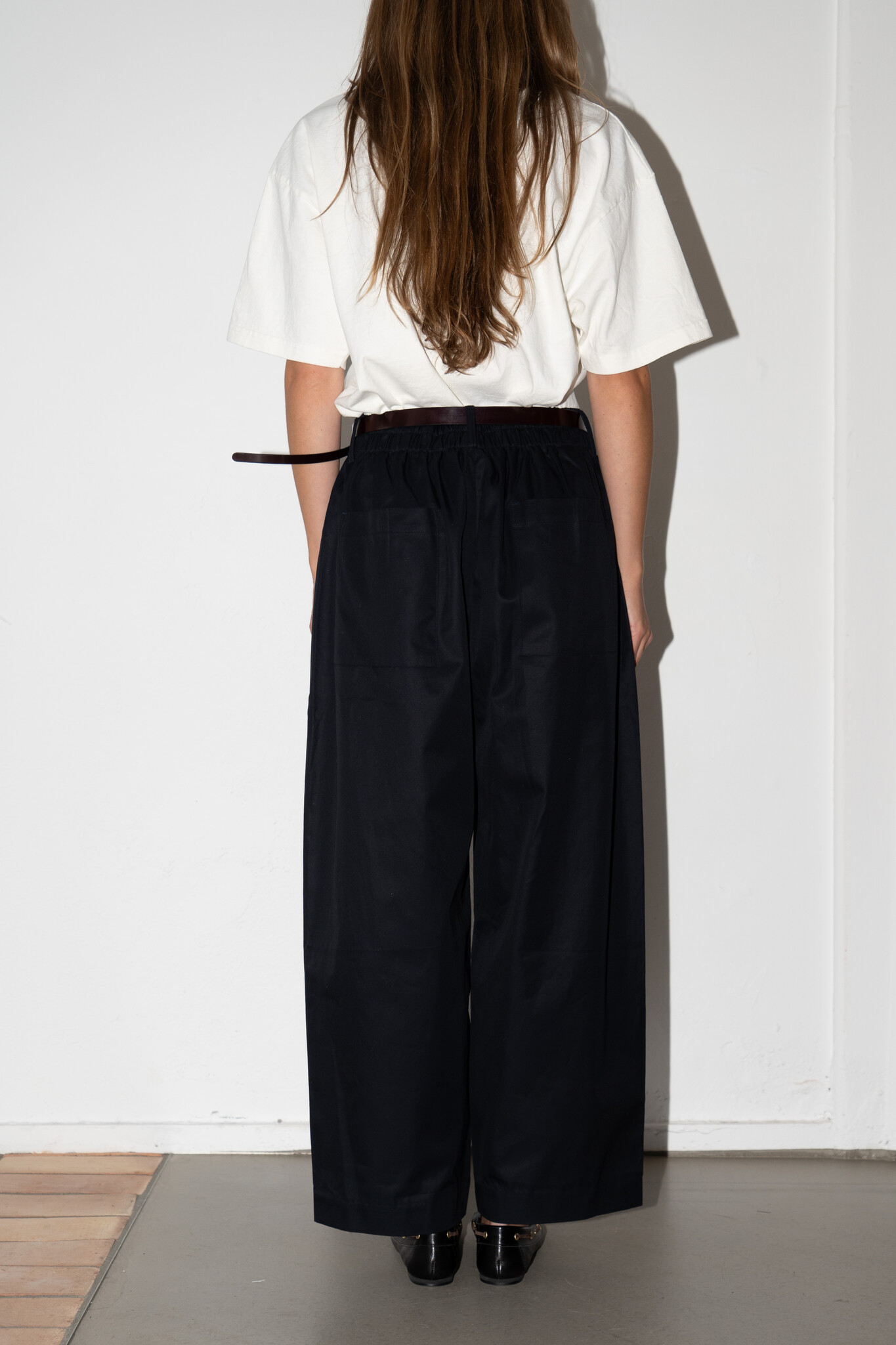 Cotton gabardine trousers navy