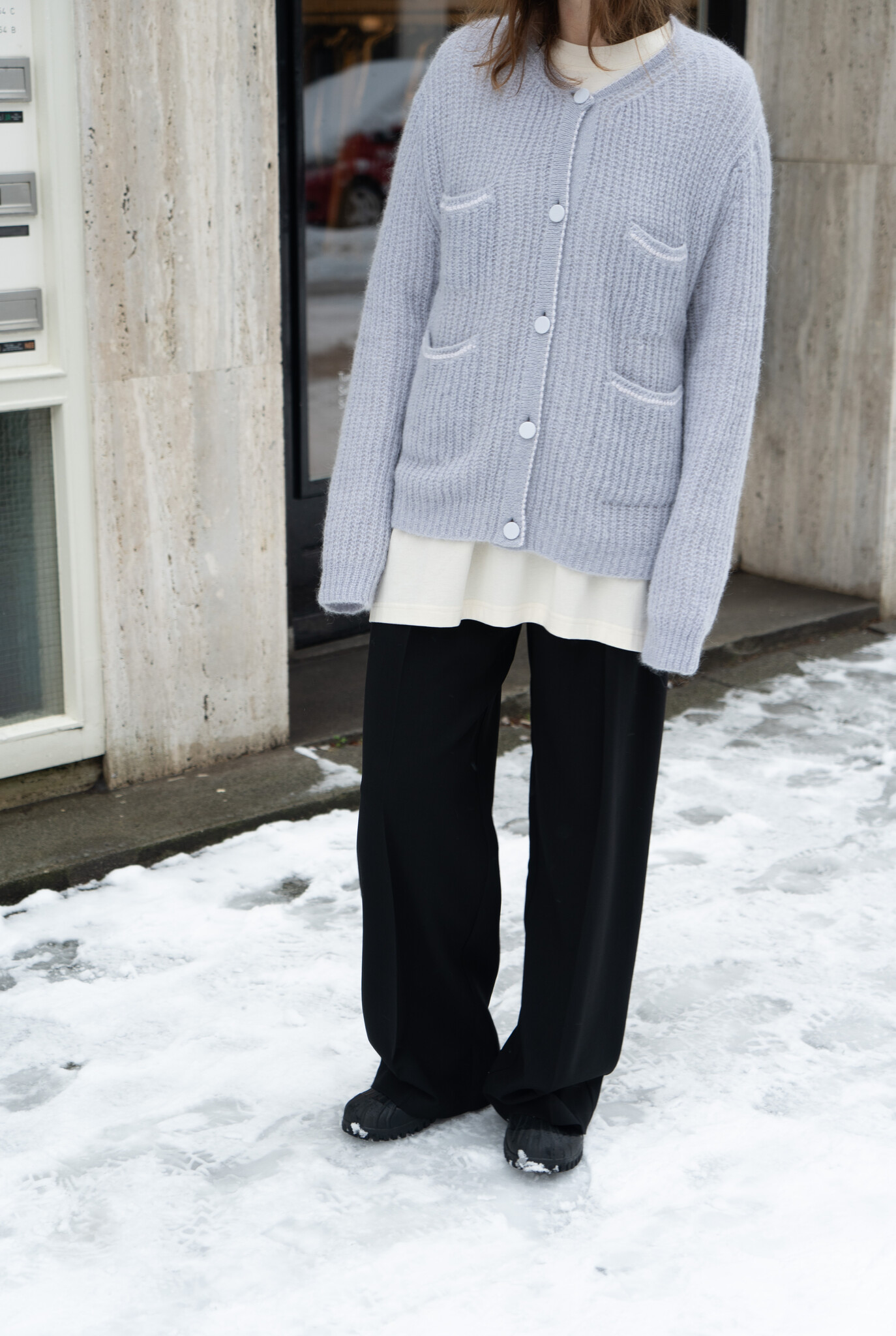 Baby alpaca chanel cardigan Lila