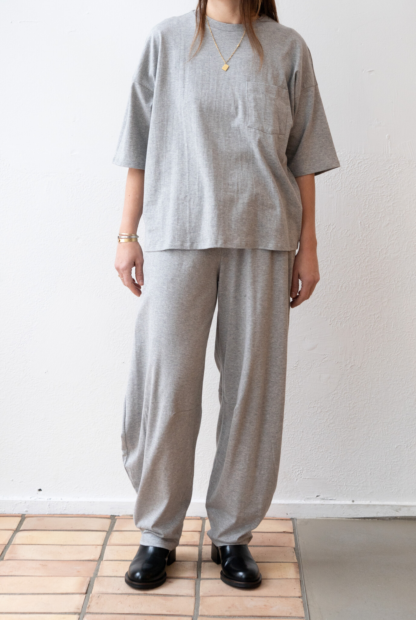 the boxy tee heather grey