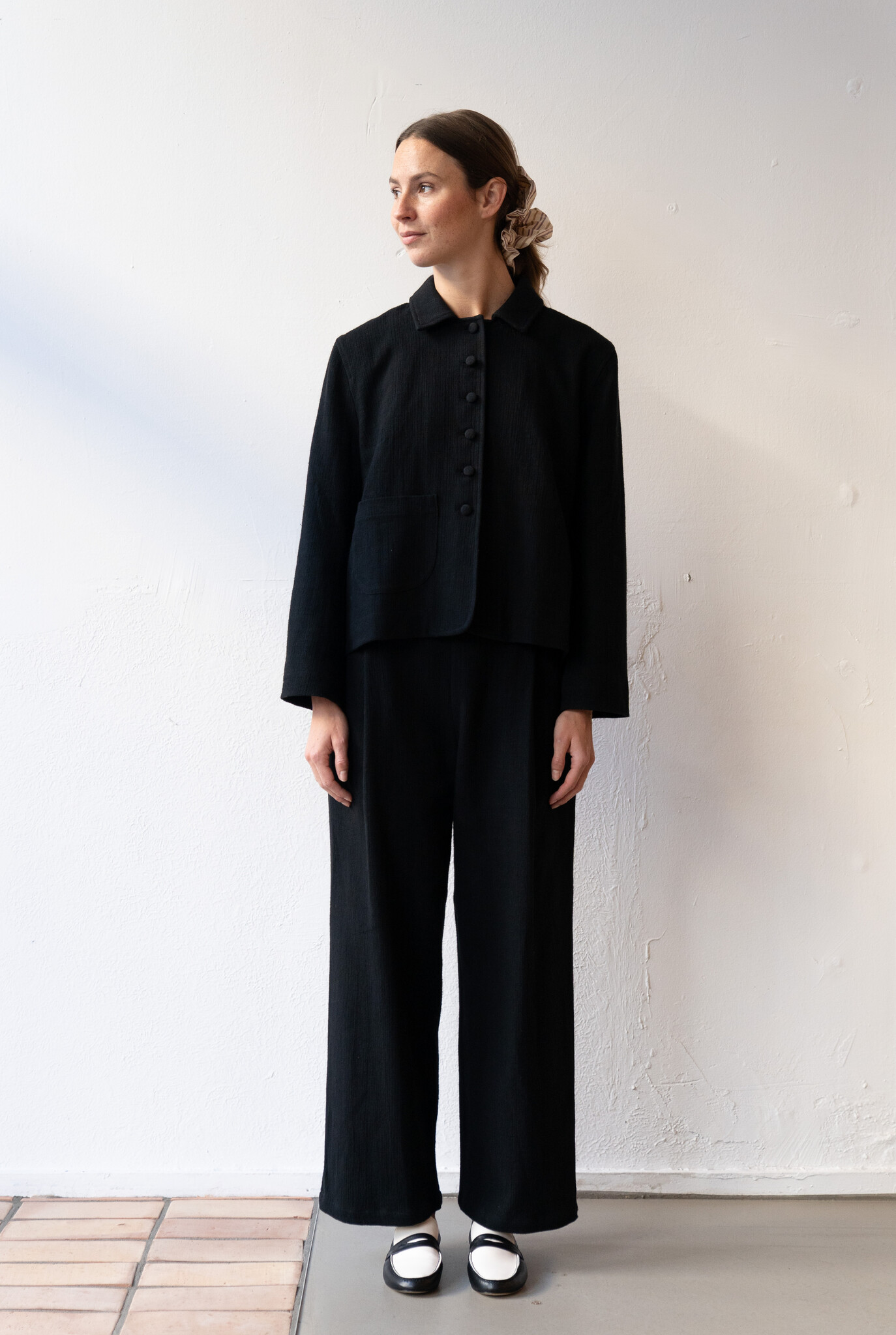 Lillie Jacket Stitch Cotton Washed Black