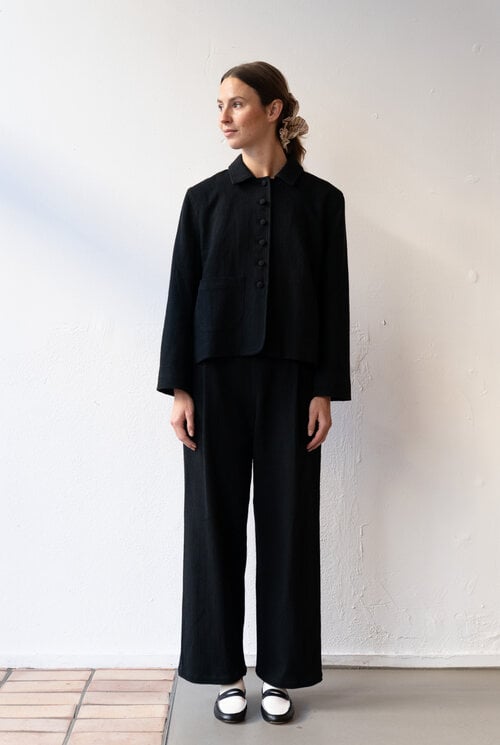 Lillie Jacket Stitch Cotton Washed Black