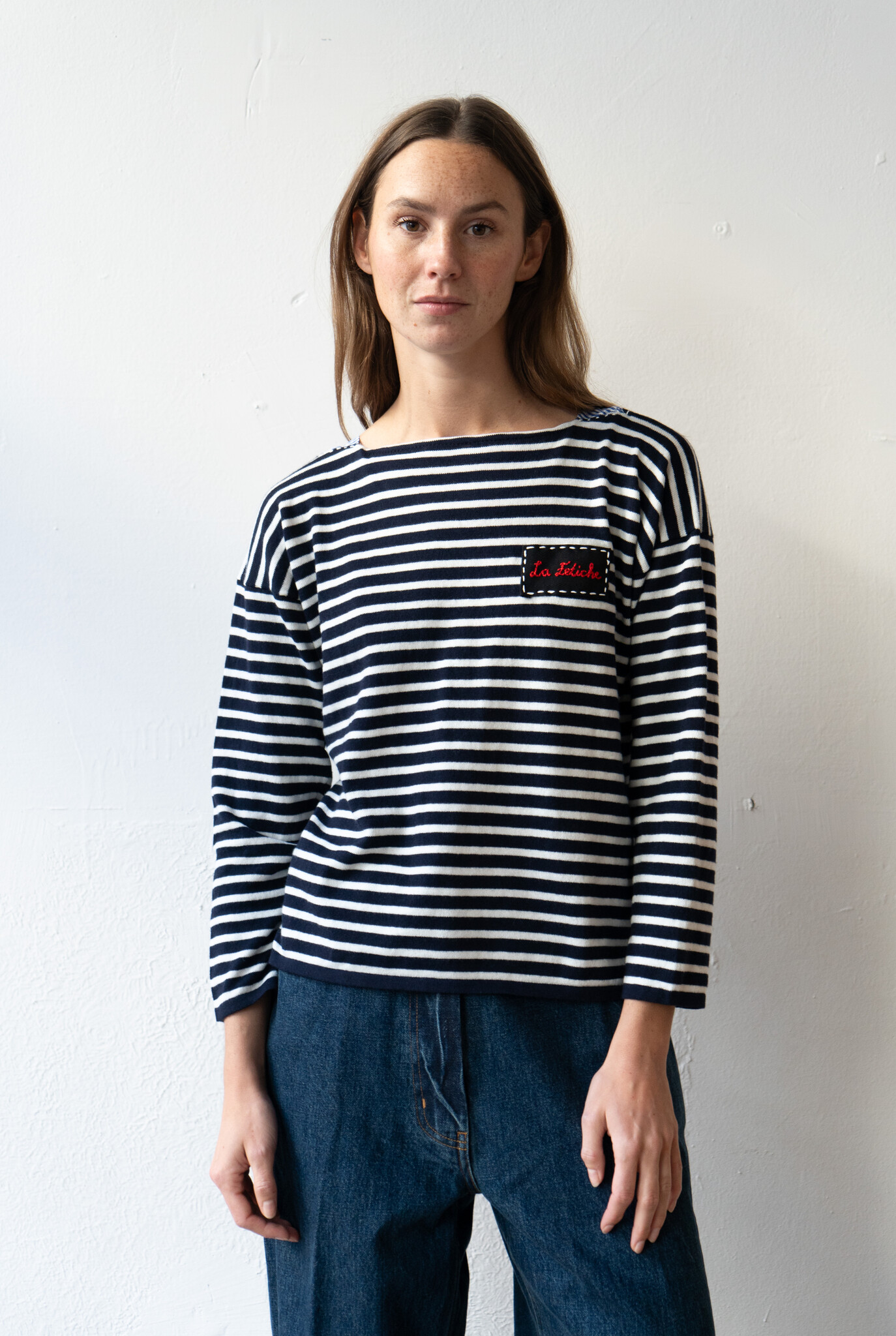 Leo Striped Sweater Navy Ecru