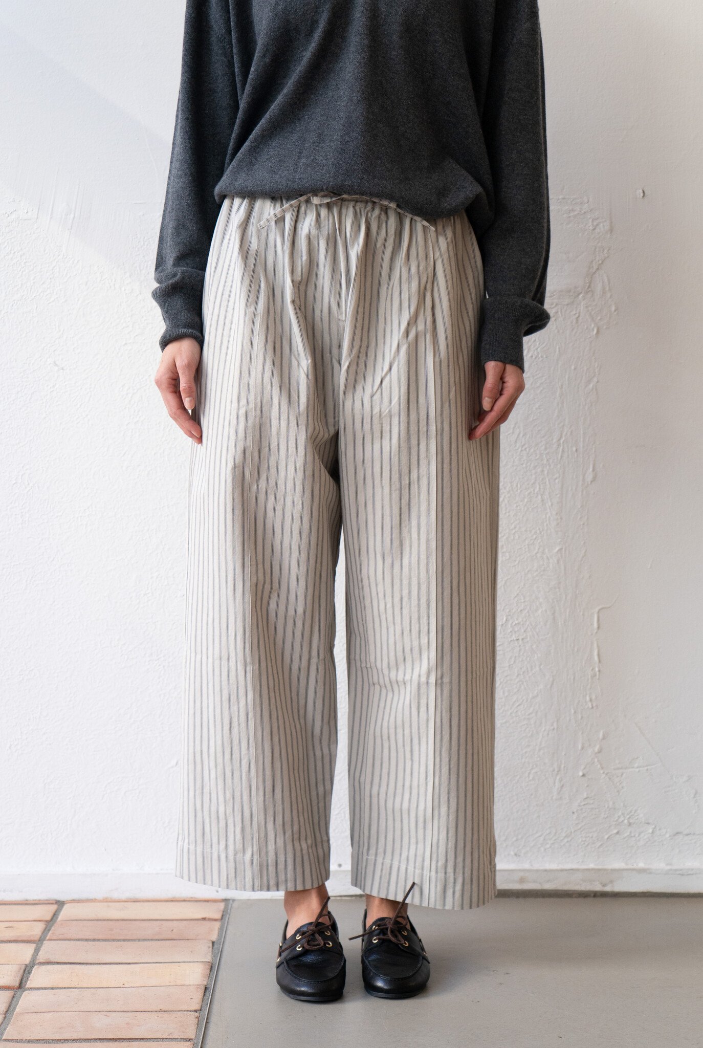 Luna Trouser Natural Slate Stripe