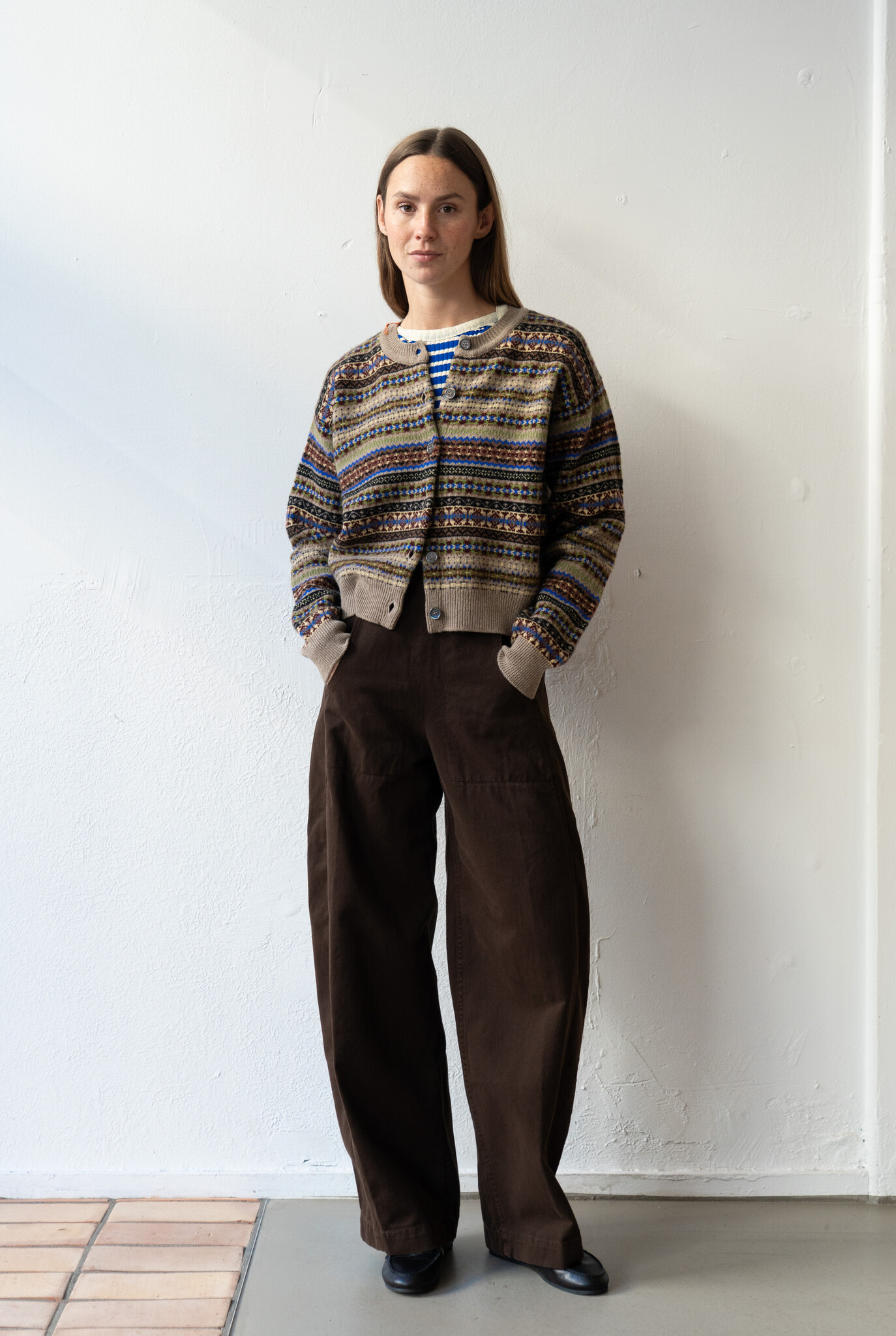 Ada Fairisle Dark Natural