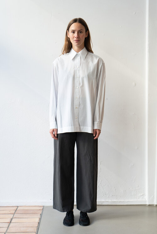 June Shirt Organic Cotton Sky White Stripe