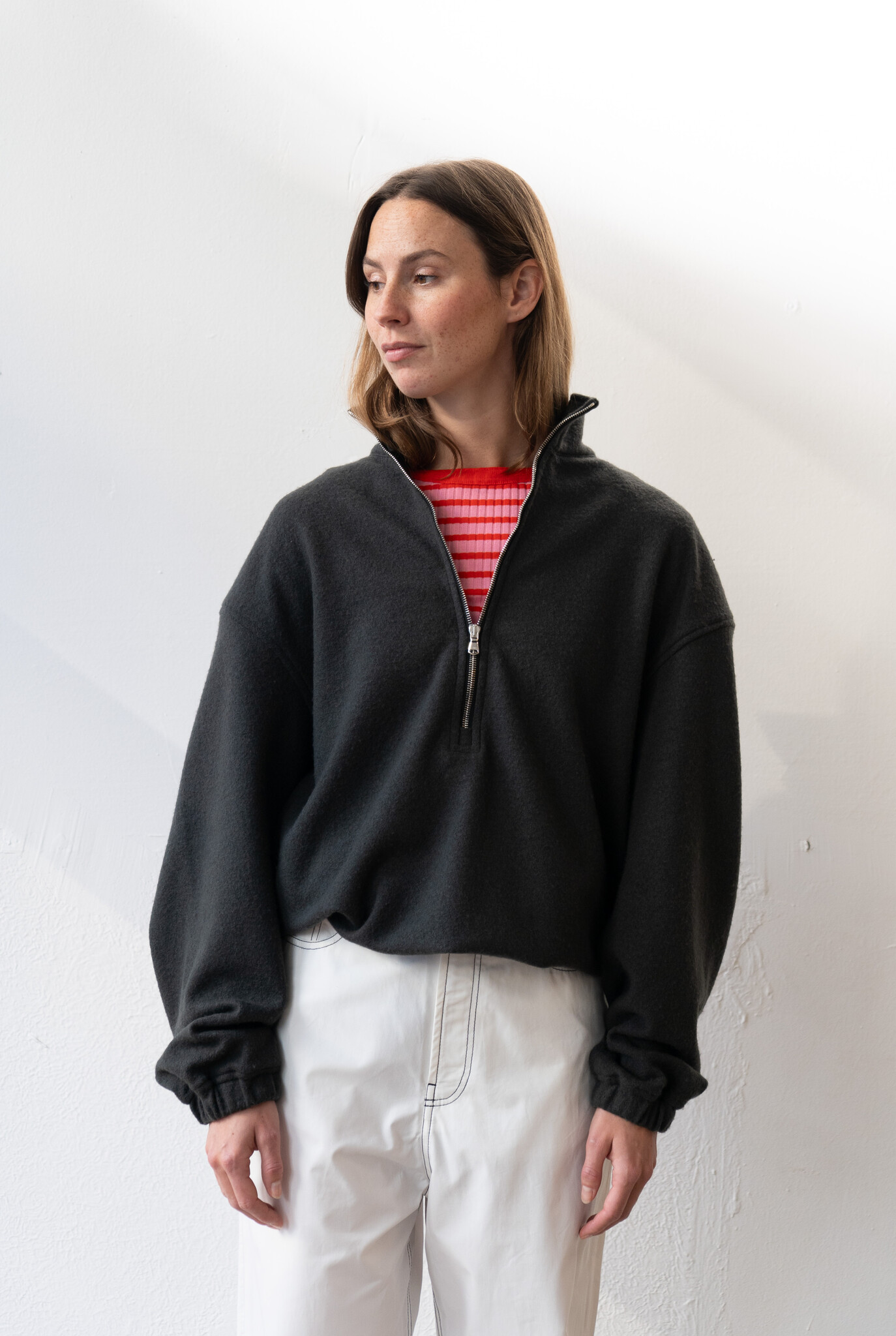 Virgin wool fleece gray