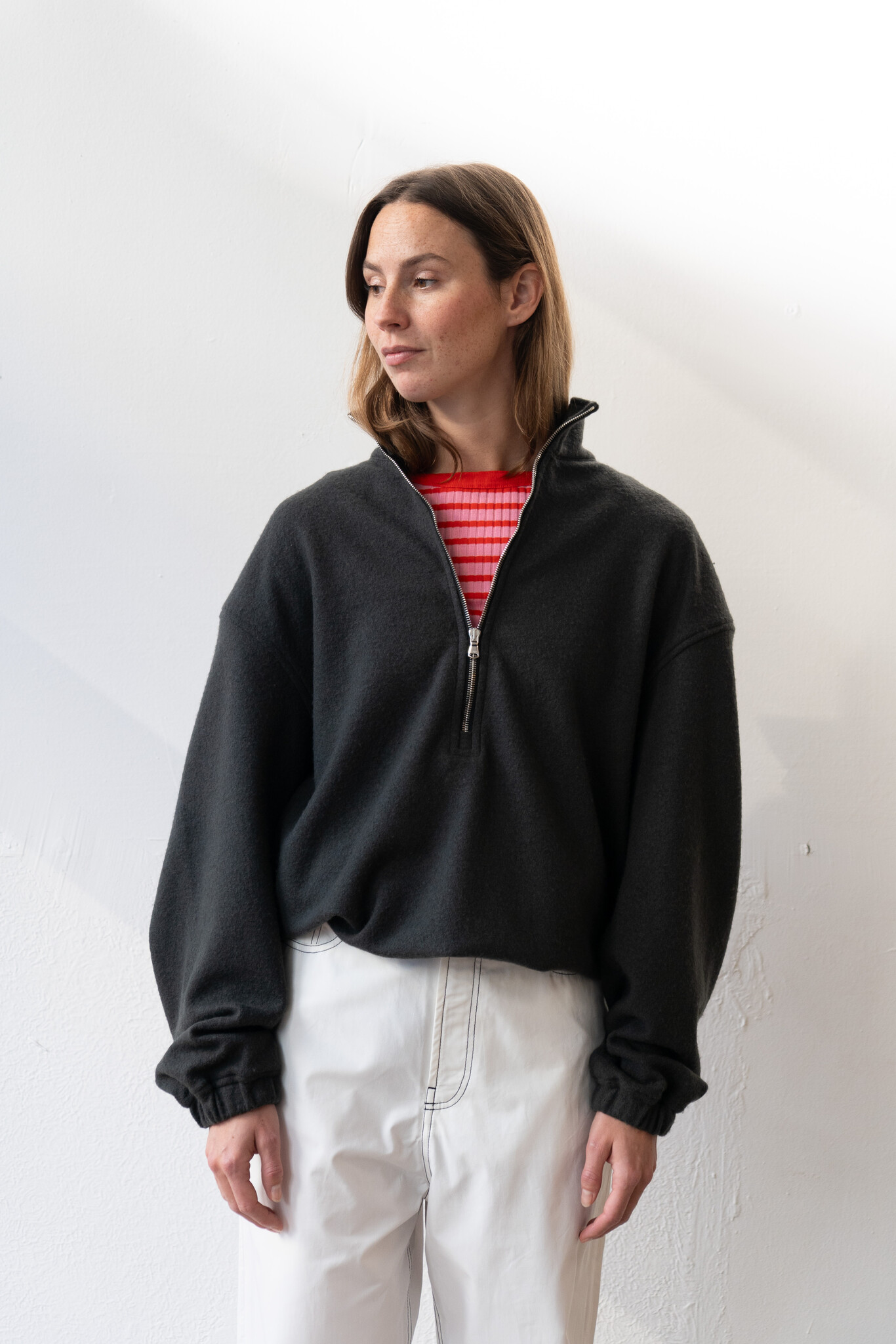 Virgin wool fleece gray