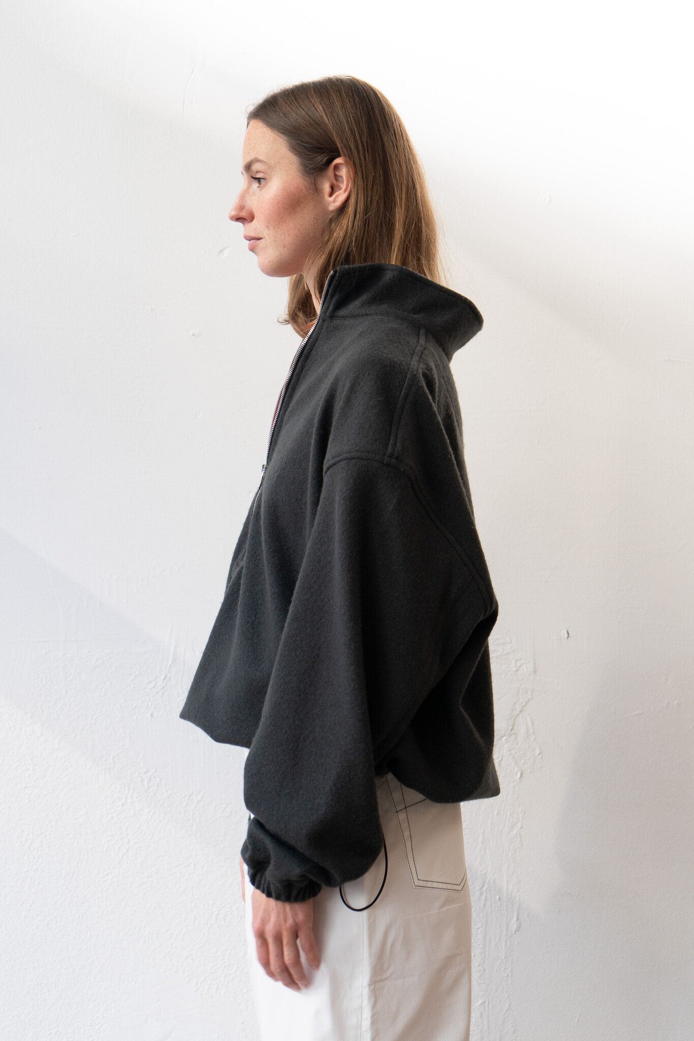 Virgin wool fleece gray