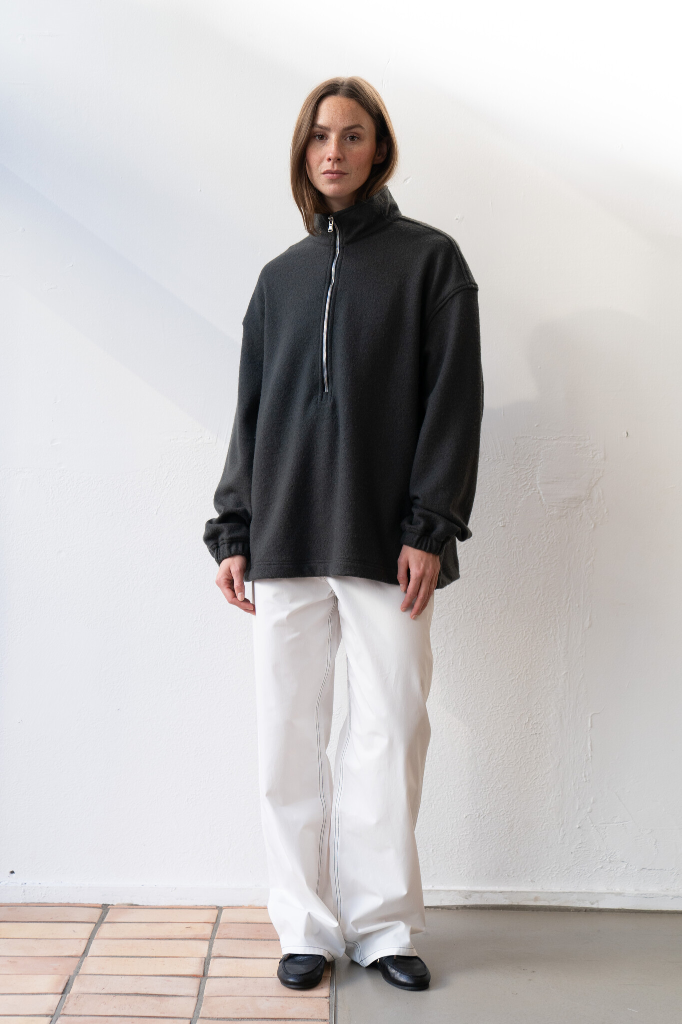 Virgin wool fleece gray