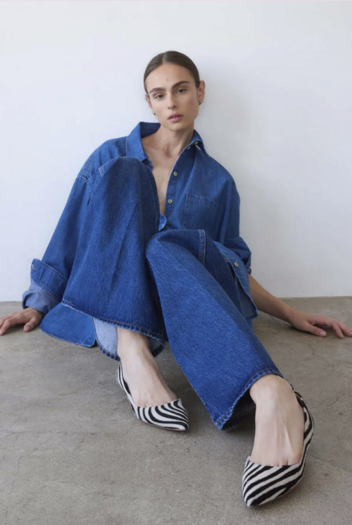 Kitty Point Heel Ponyhair Zebra