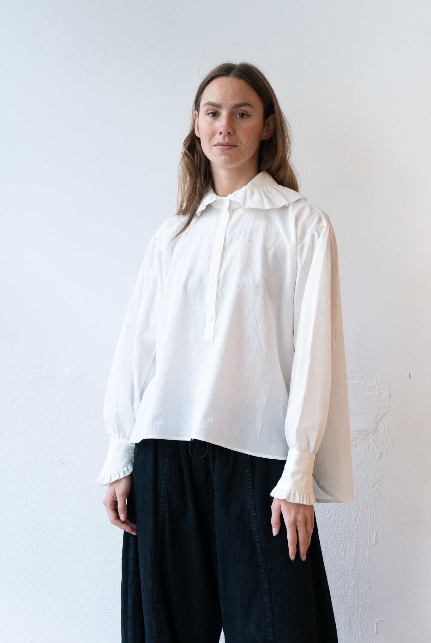 Brookes Shirt White Dobby Chambray