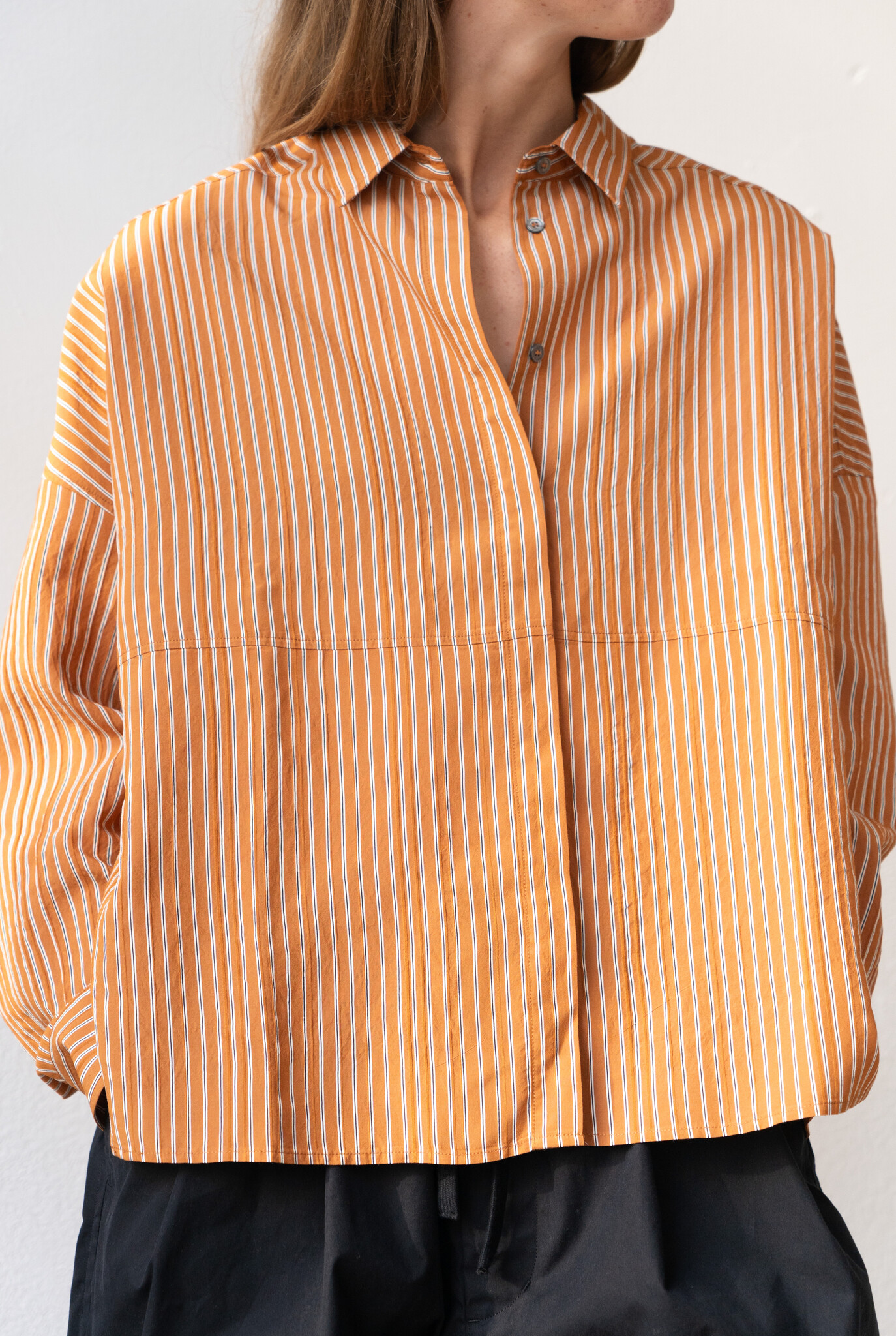 Loose Fit Burnt Orange Stripe Shirt