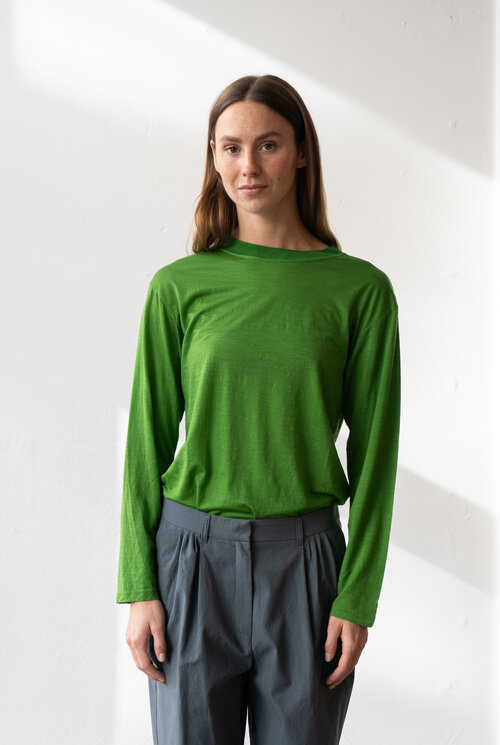 Wool Jersey LS T-shirt Green