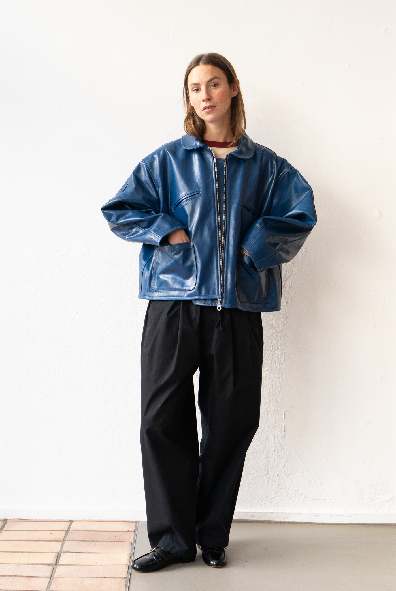 Leather Flying Jacket Canada Blue