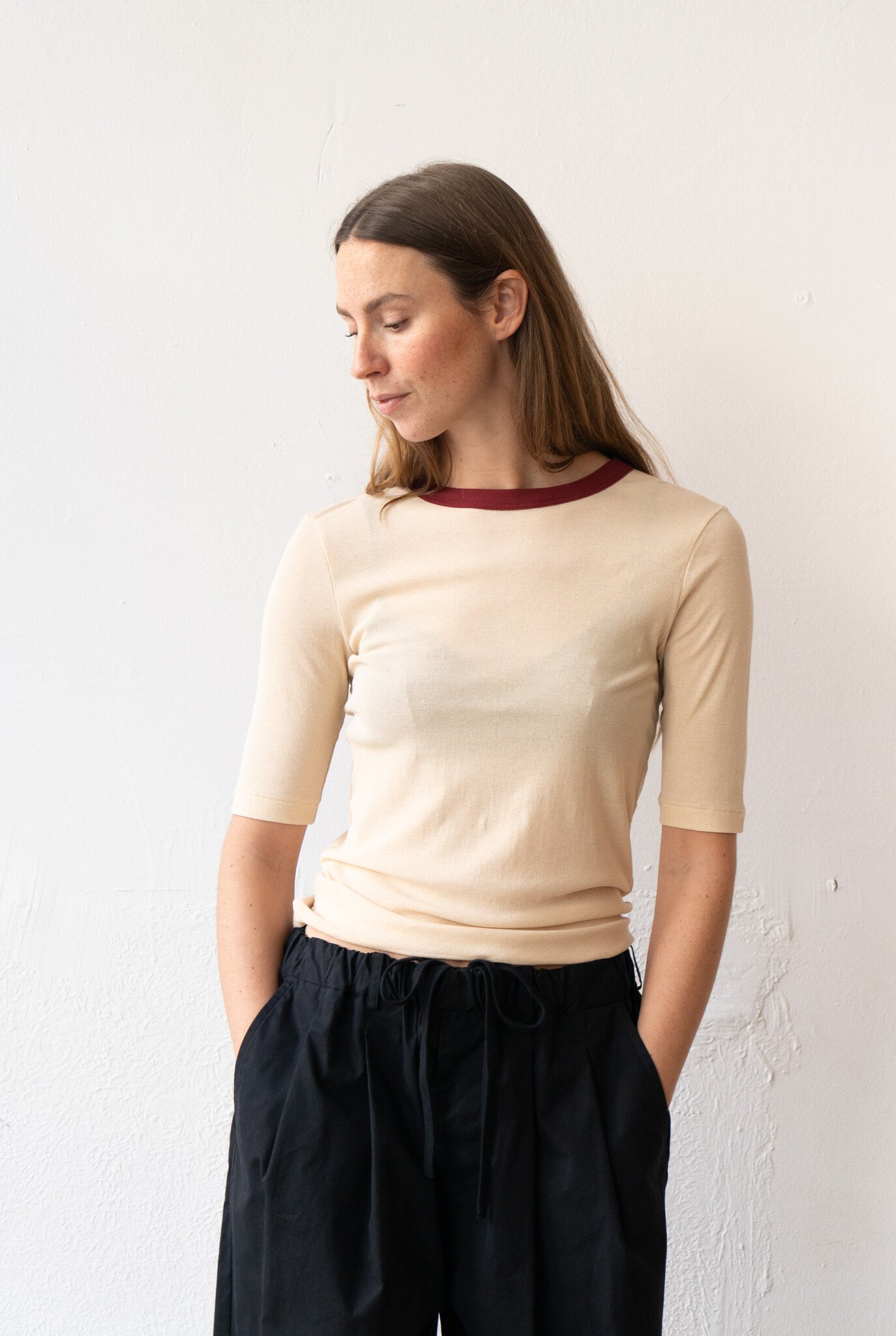 Twisted Cotton HS T-shirt Beige