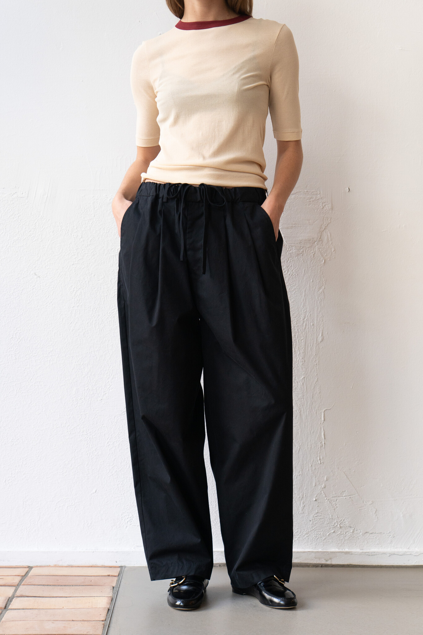 Yoko Sakamoto Double Pleated Wide Easy Pants Black - Objet Trouvé