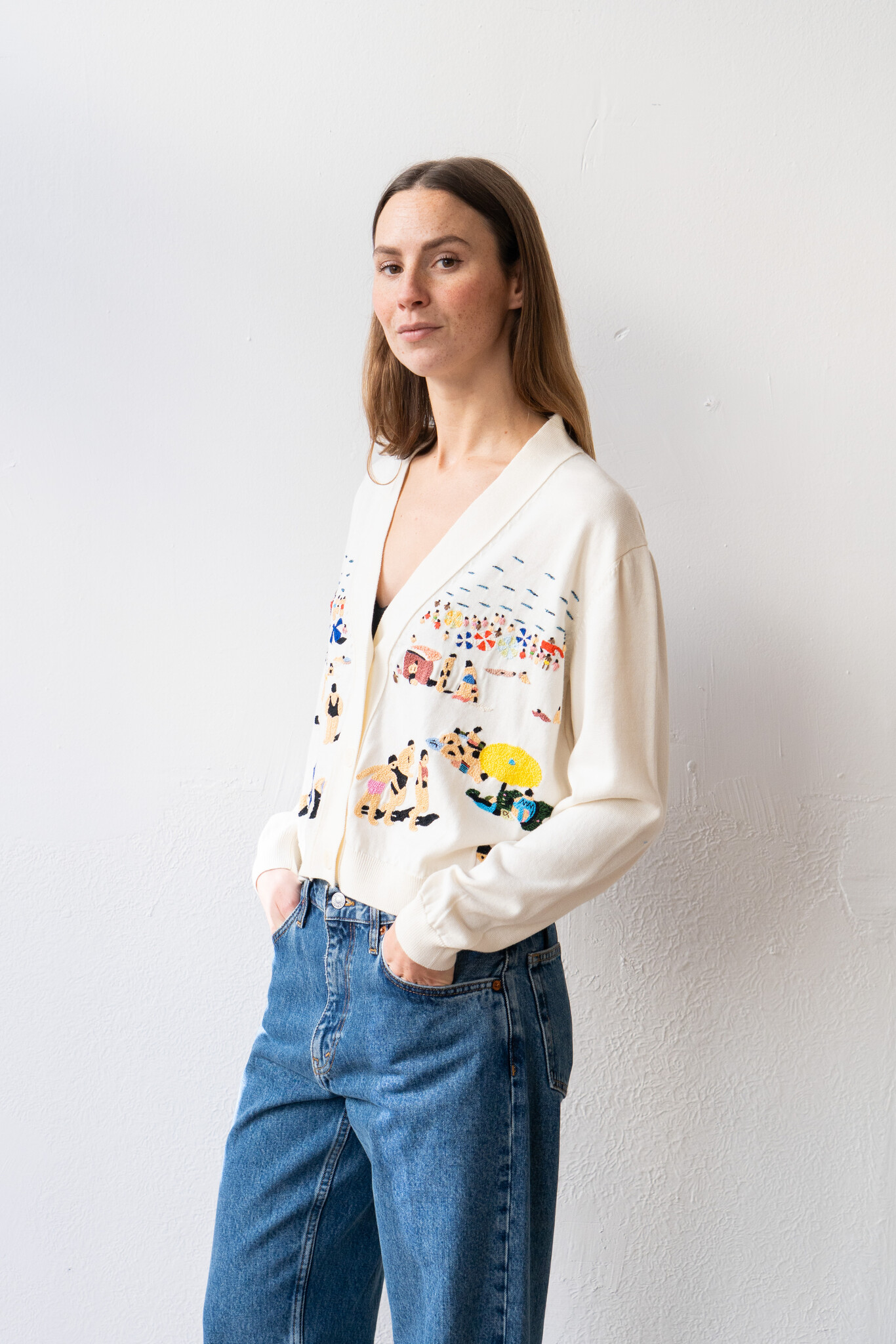 Yaya knitted Cardigan Natural