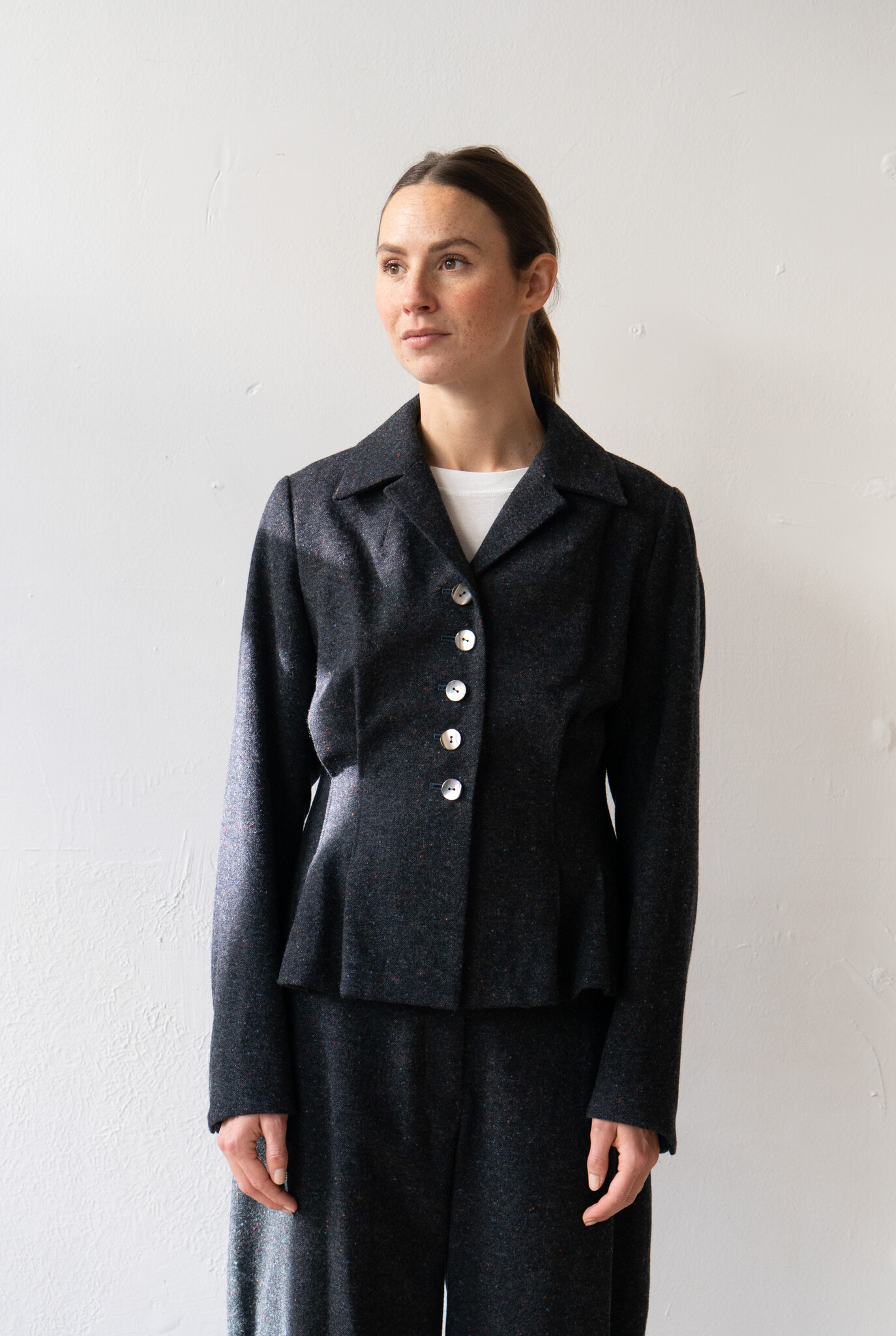 Darts Jacket Navy Dots Wool