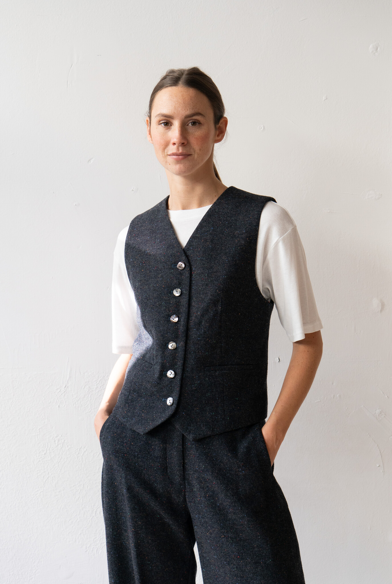 Vest Navy Speckles