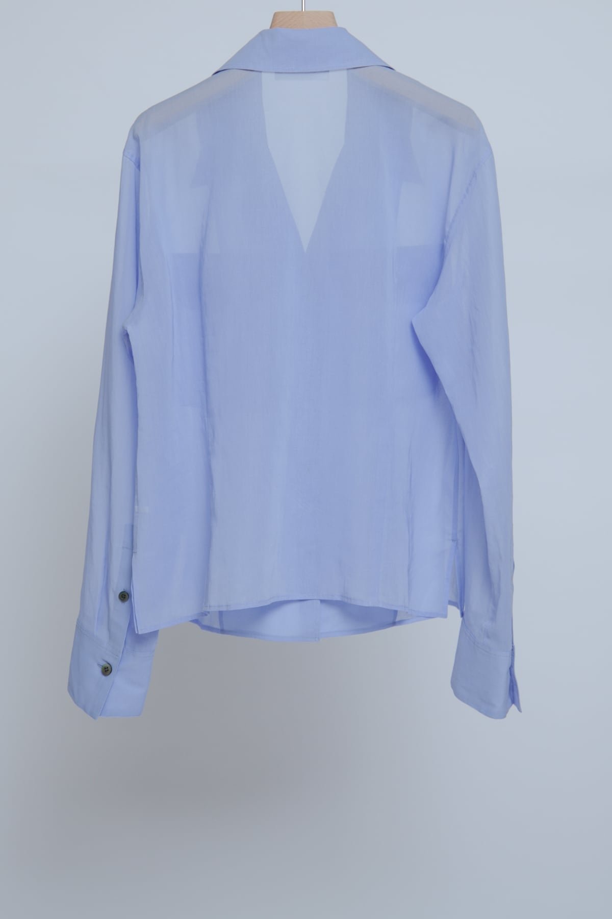 Sheer Double Pocket Shirt Sax