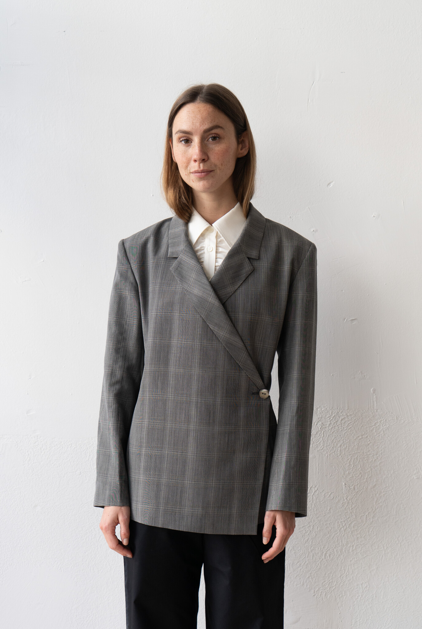 Wrap Jacket Grey Check