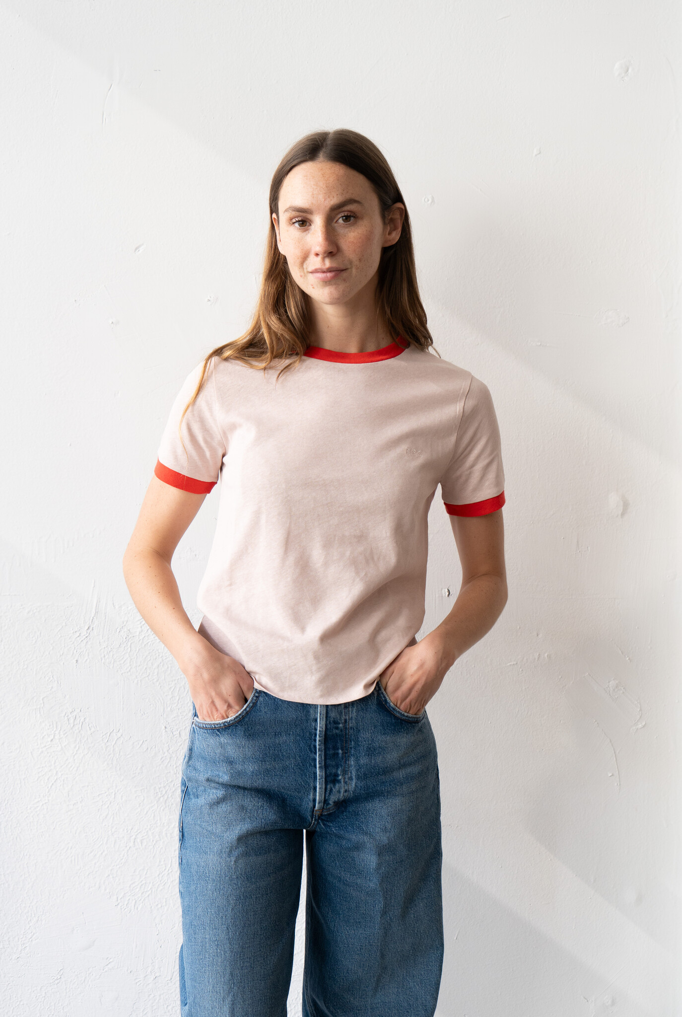 T-shirt Contrast S/S Rose