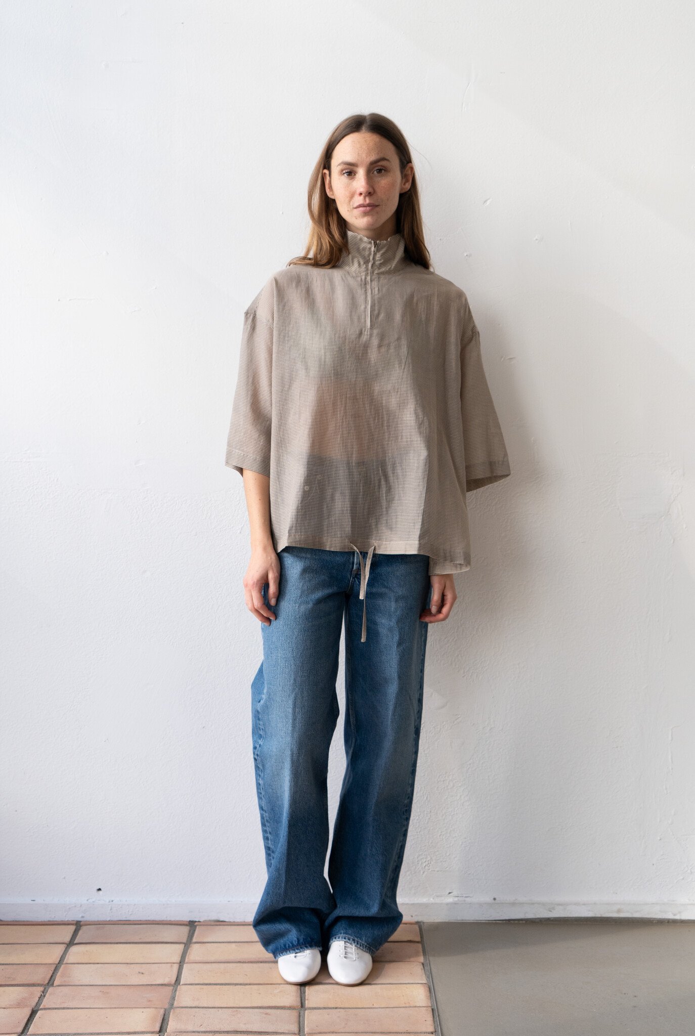 Top Zipper Sonno Gingham Toffee