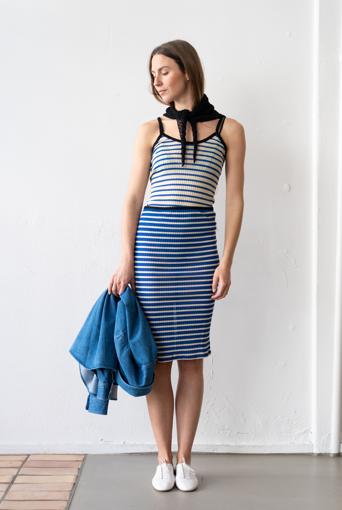 Julie Tube Skirt Blue Ecru