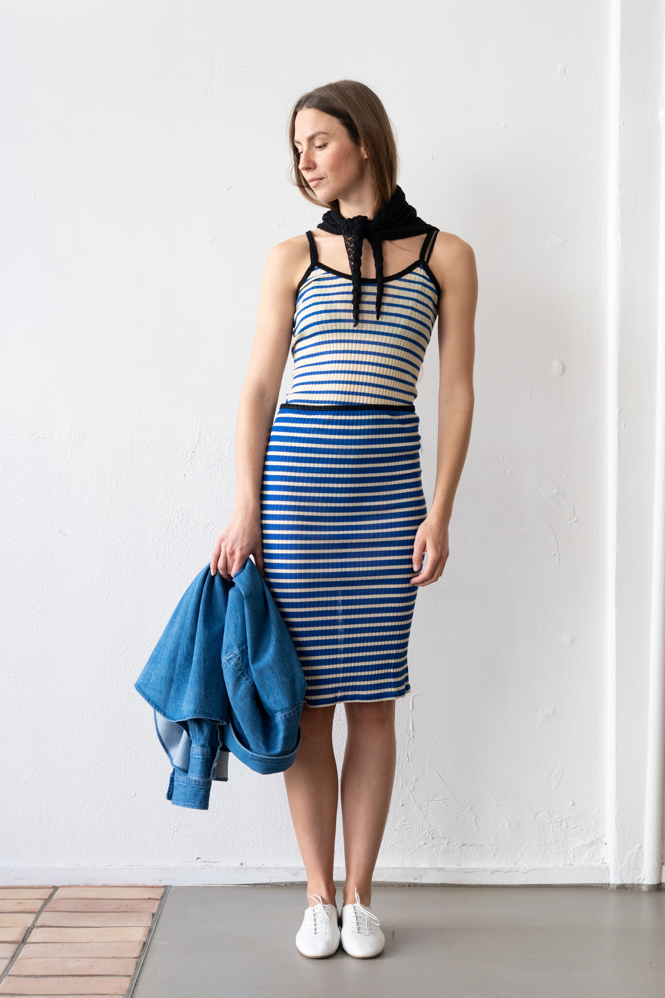 Julie Tube Skirt Blue Ecru