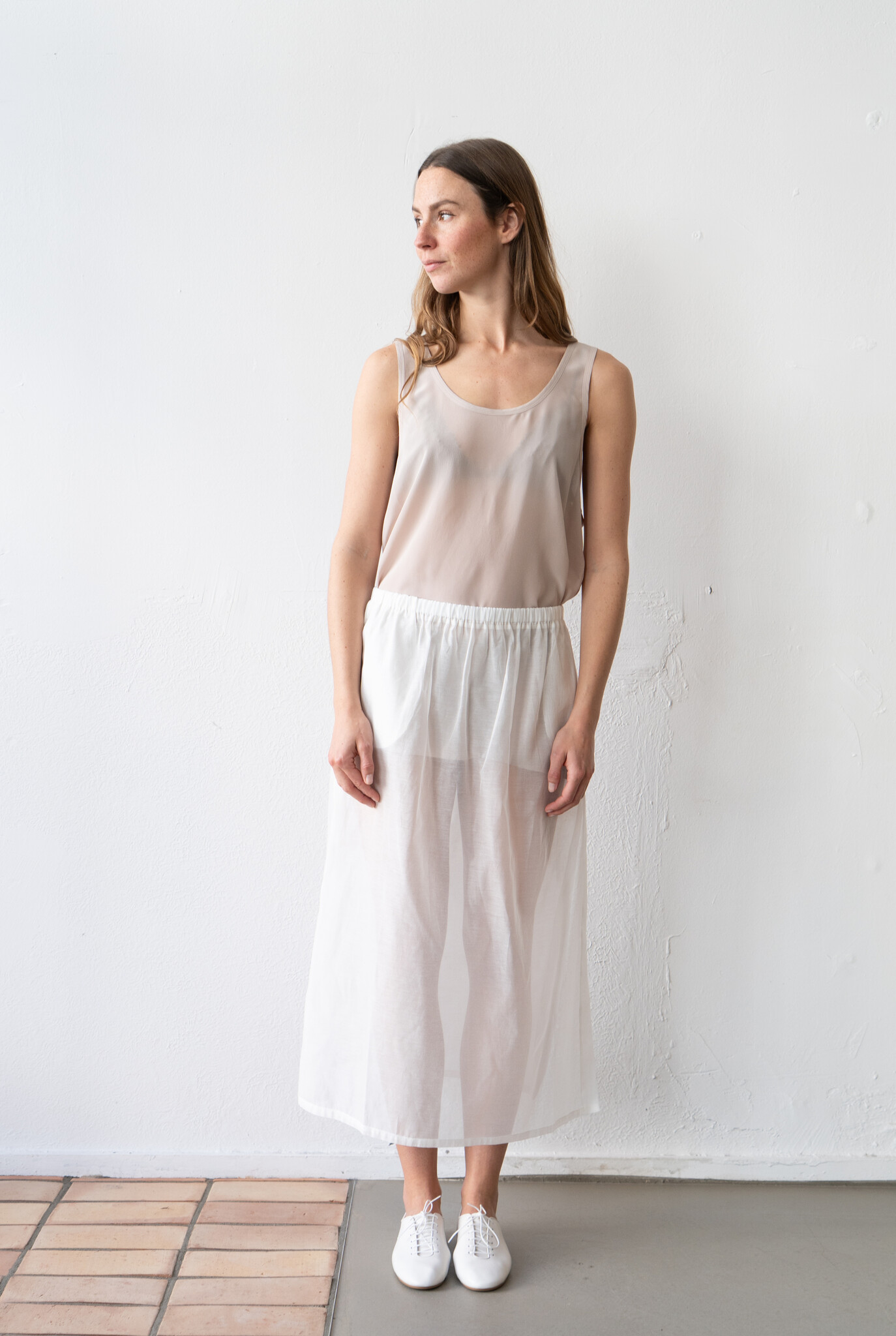 Pencil XL White Cotton Silk Voile