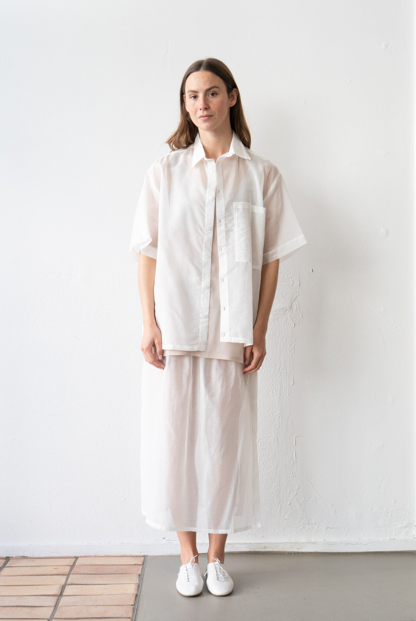 Big DAD White Cotton Silk Voile