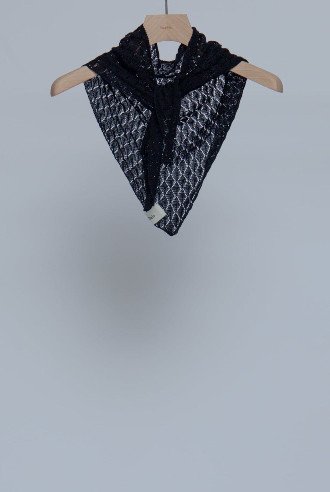 Open Work Knit Scarf Black