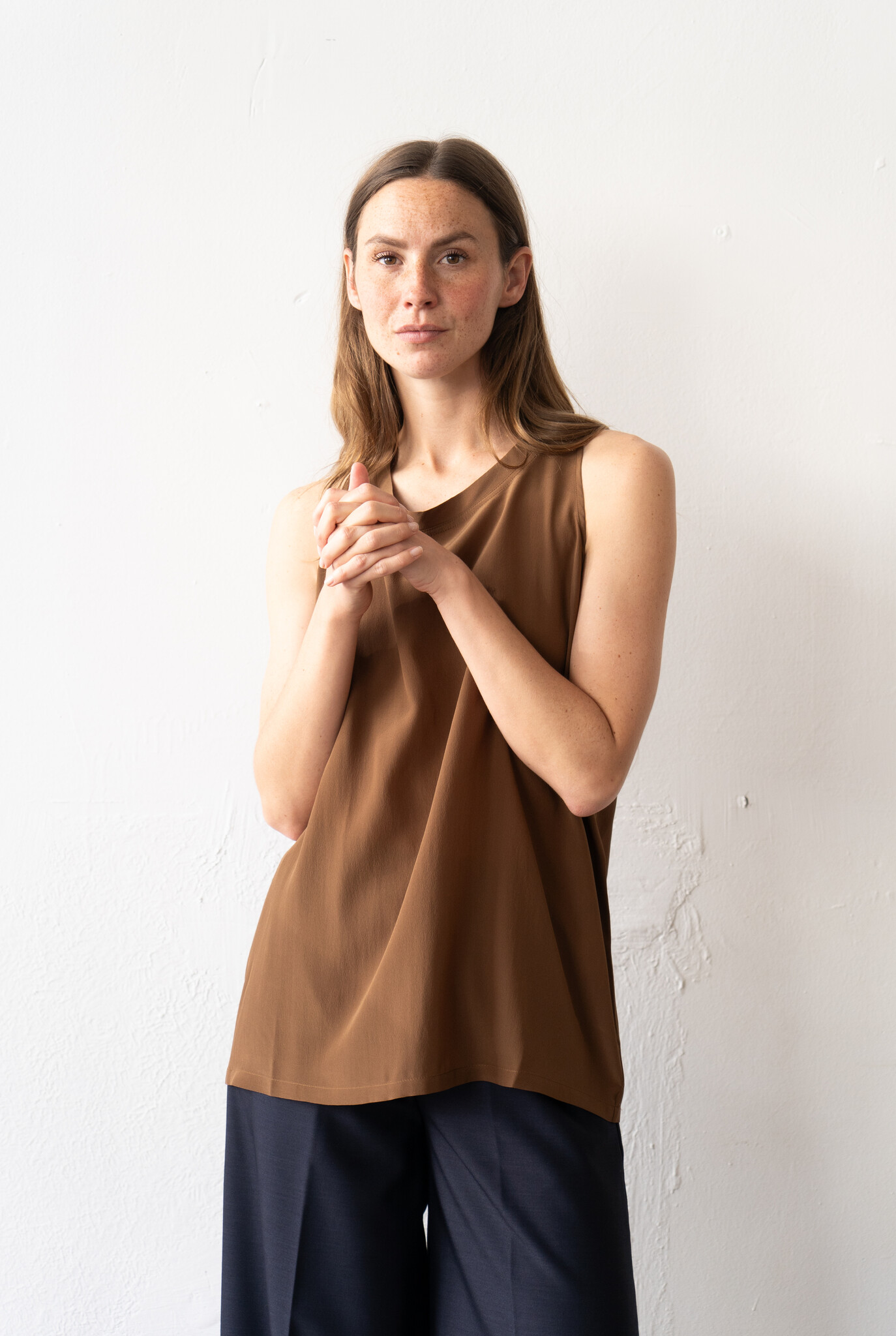 Vokuhila Brown Silk