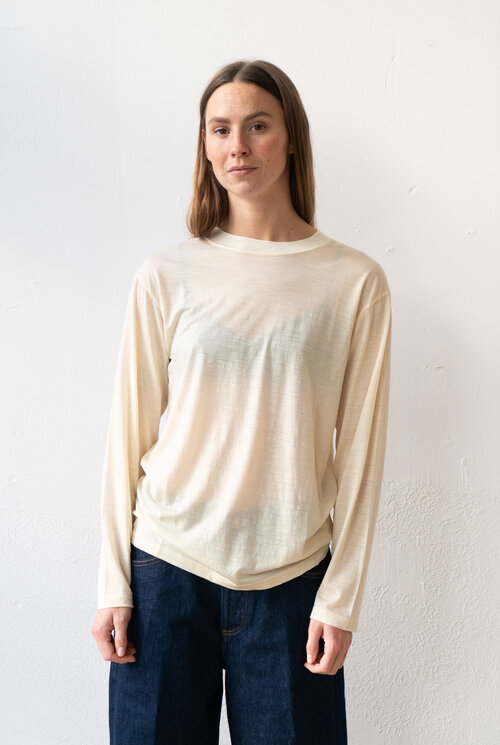 Wool Jersey LS T-shirt Cream