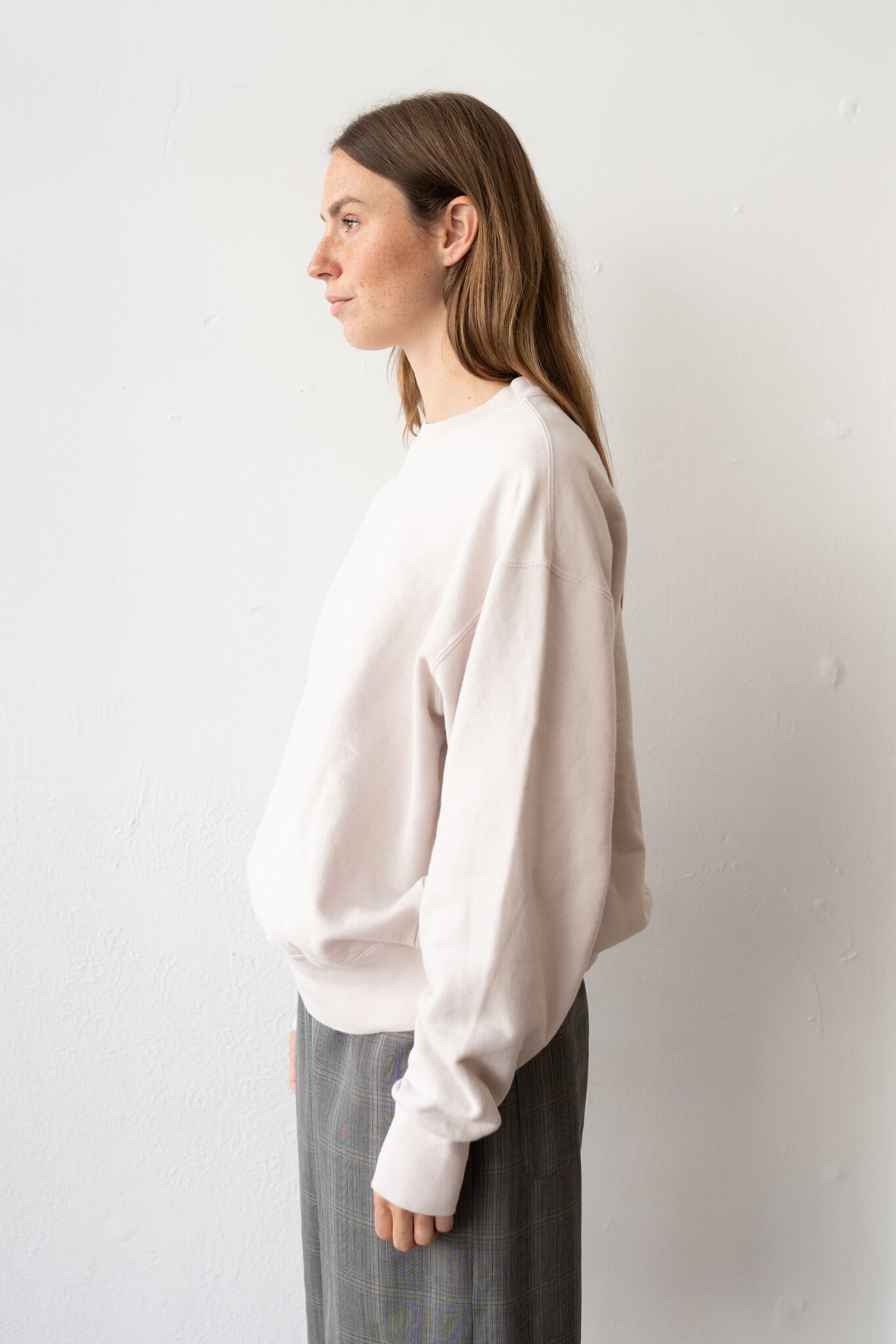 Used Dyed Crew Neck Sweat Light Pink